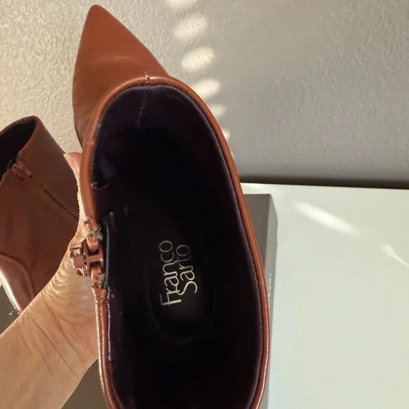 Franco Sarto Womens Brown Leather Booties - Picture 10 of 12